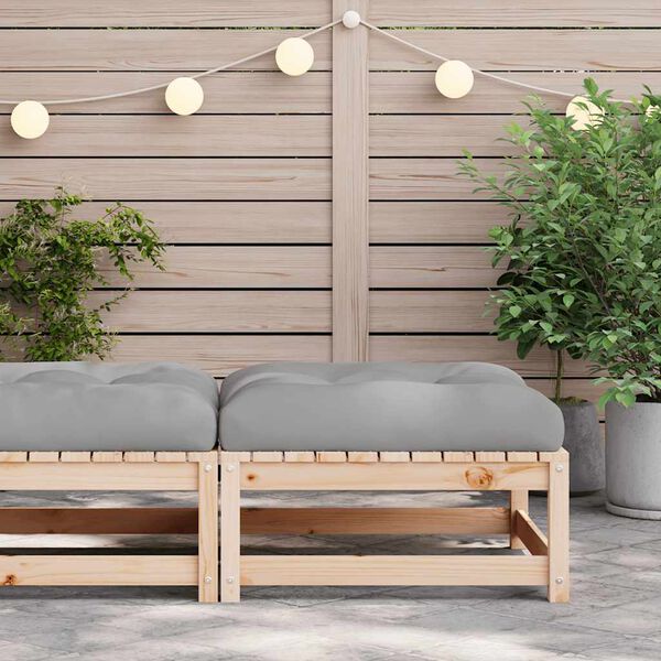 vidaXL Vrtni tabure od masivne borovine s jastukom