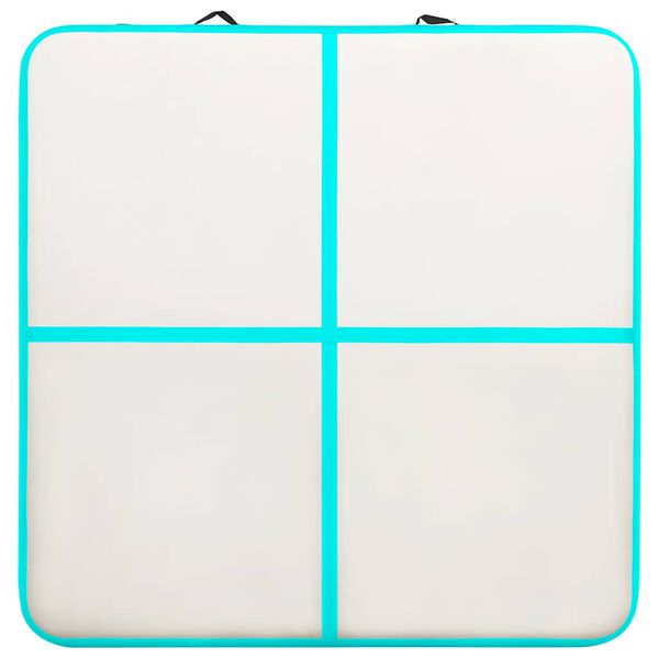 vidaXL Strunjača na napuhavanje s crpkom 200 x 200 x 20 cm PVC zelena