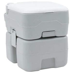 vidaXL Kamperski WC Siva i bijela 41,5 x 36,5 x 42 cm Polietilen