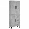 vidaXL Visoka komoda siva betona 69,5x34x180 cm od konstruiranog drva