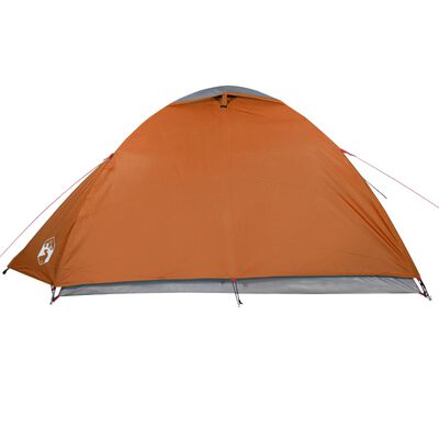 vidaXL Kupolasti šator za kampiranje za 4 osobe sivo-narančasti