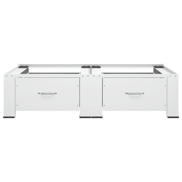 vidaXL Dvostruko postolje za perilicu/sušilicu rublja i ladice bijelo