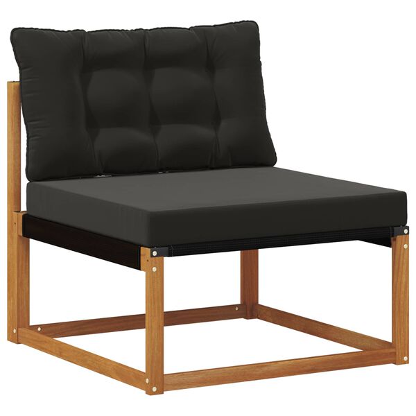 vidaXL Set vanjskih sofa s jastukom 11 pcs Prirodna i crna