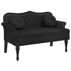vidaXL Klupa s jastucima crna 120,5x65x75 cm bar&scaron;unasta