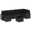vidaXL 8-dijelni set vrtnih sofa od poliratana s jastucima crni
