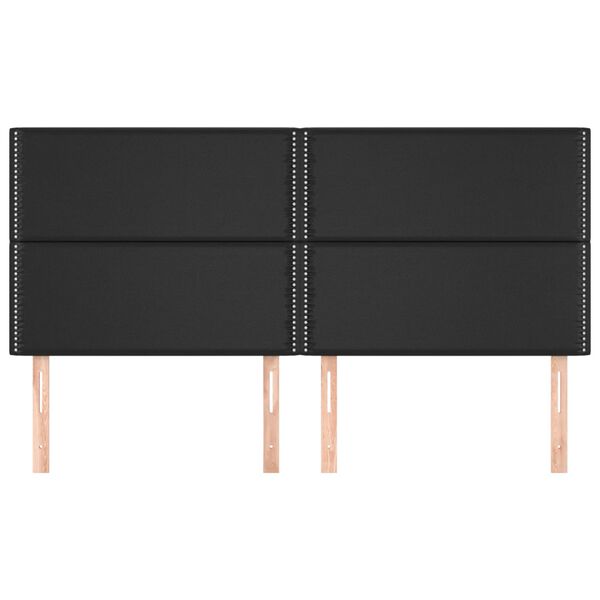 vidaXL Uzglavlje Crno 160x5x118/128 cm Imitacija kože