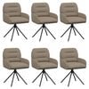 vidaXL Okretne blagovaonske stolice 6 pcs Umjetna koža Boja cappuccina