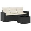 vidaXL 4-dijelni set vrtnih sofa od poliratana s jastucima crni