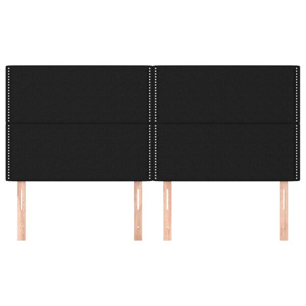 vidaXL Uzglavlje Crno 200x5x118/128 cm Tkanina