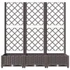 vidaXL Vrtna žardinjera s rešetkom smeđa 120x40x121,5 cm PP