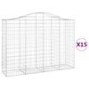 vidaXL Lučne gabionske ko&scaron;are 15kom 200x50x140/160cm pocinčano željezo