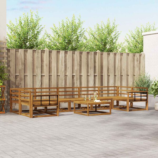 vidaXL Set vanjskih sofa 8 pcs Prirodna Čvrsto drvo akacije
