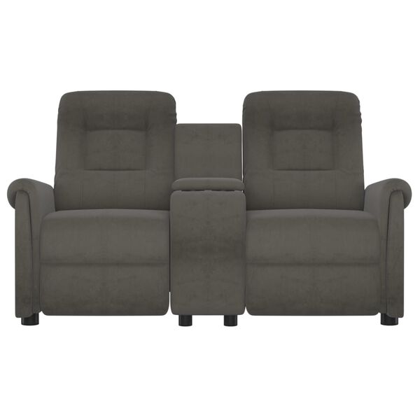 vidaXL Masažni dvosjed s držačem čaša tamnosivi