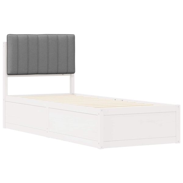 vidaXL Krevetni okvir s tapiciranim uzglavljem Svijetlo siva