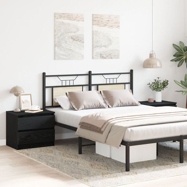 vidaXL Noćni ormar s ladicama 2 pcs Crni hrast 50 x 40 x 43,5 cm