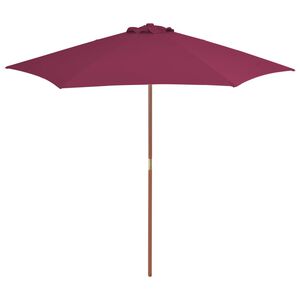 vidaXL Vanjski suncobran s drvenim stupom 270 cm bordo