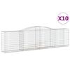 vidaXL Lučne gabionske ko&scaron;are 10kom 400x50x100/120cm pocinčano željezo