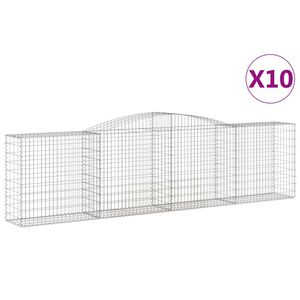 vidaXL Lučne gabionske ko&scaron;are 10kom 400x50x100/120cm pocinčano željezo