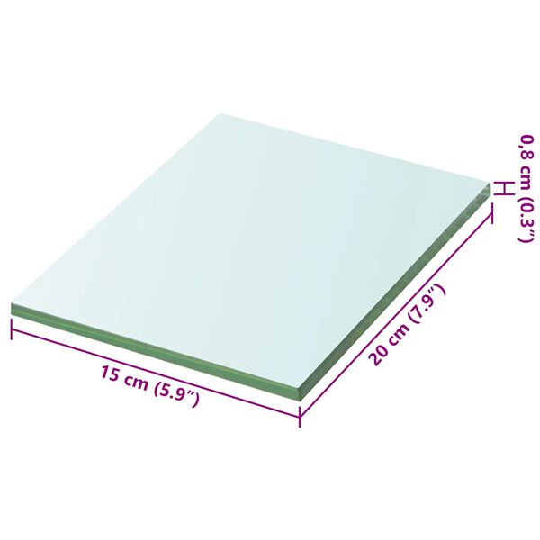 vidaXL Ploča za police staklo prozirna 20 x 15 cm