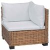 vidaXL Kutna sofa s jastucima GENDT Prirodni ratan Prirodna