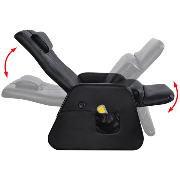 vidaXL Masažna fotelja od umjetne kože crna