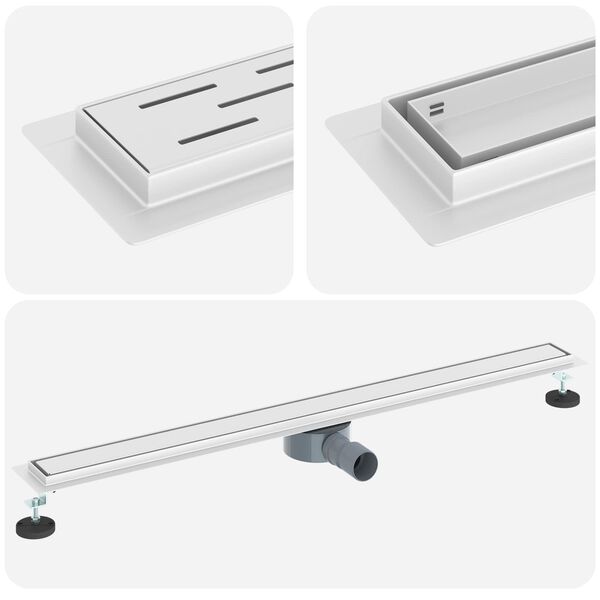 vidaXL Tu&scaron; kanal 2-u-1 sa 360&deg; sifonom Srebrno 100 cm