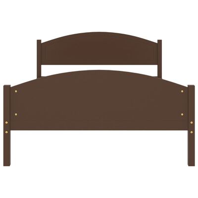 vidaXL Okvir za krevet od masivne borovine tamnosmeđi 120 x 200 cm