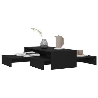 vidaXL Set uklapajućih stolića za kavu crni 100x100x26,5 cm iverica