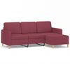 vidaXL Trosjed s tabureom crvena boja vina 180 cm od tkanine