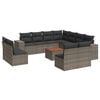 vidaXL 12-dijelni set vrtnih sofa od poliratana s jastucima sivi