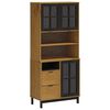 vidaXL Visoka komoda sa staklenim vratima FLAM 80x40x180 cm borovina