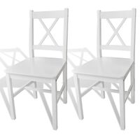 vidaXL Blagovaonske stolice od borovine 2 kom bijele
