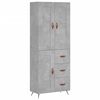 vidaXL Visoka komoda siva betona 69,5x34x180 cm od konstruiranog drva