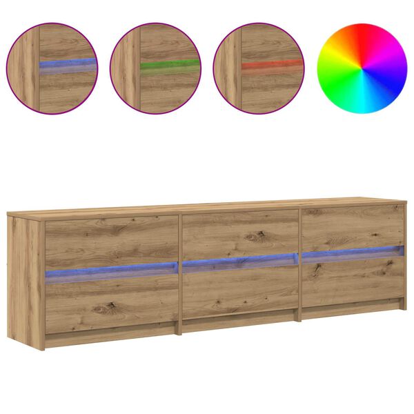 vidaXL TV Jedinice Zidne 2 pcs Umjetnički hrast 180 x 34 x 50 cm