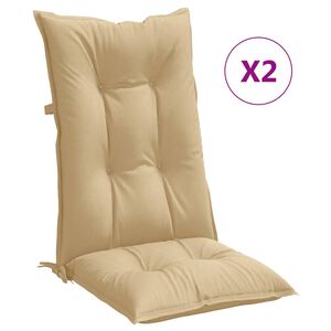 vidaXL Jastuci za stolice 2 kom pro&scaron;arano bež 120x50x7 cm od tkanine