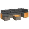 vidaXL 8-dijelni set vrtnih sofa od poliratana s jastucima sivi