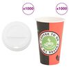 vidaXL papirnate &scaron;alice za kavu s poklopcima 1000 kom 16 oz 400 ml