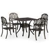 vidaXL 5-dijelni bistro set od lijevanog aluminija brončani