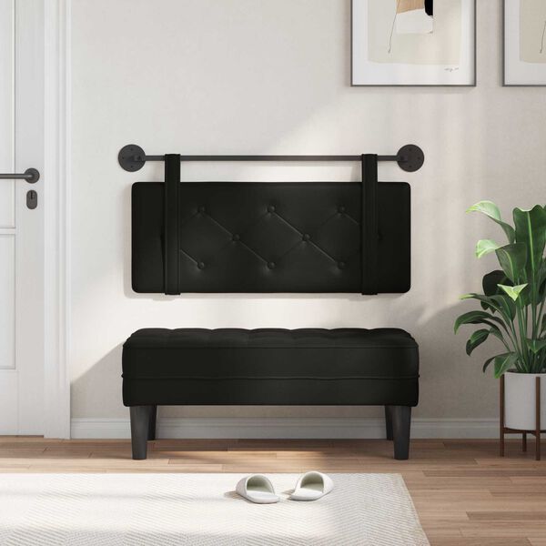 vidaXL Držeće uzglavlje Zidne Crna 100 cm Lažna koža