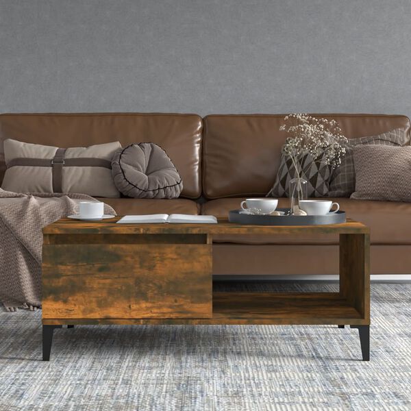 vidaXL Stolić za kavu boja hrasta 90x50x36,5 cm konstruirano drvo