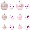 vidaXL Set Božićnih Ukrasnih Kuglica 120 pcs Ružičasta Plastika