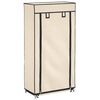 282429 vidaXL Shoe Cabinet with Cover Cream 58x28x106 cm Fabric