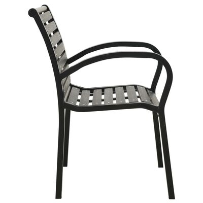 vidaXL Vrtne stolice 2 kom od čelika i WPC-a crne