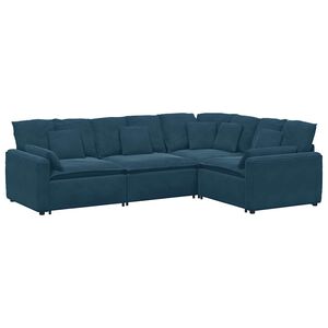 vidaXL Modularna sofa s jastucima, plava bar&scaron;unasta