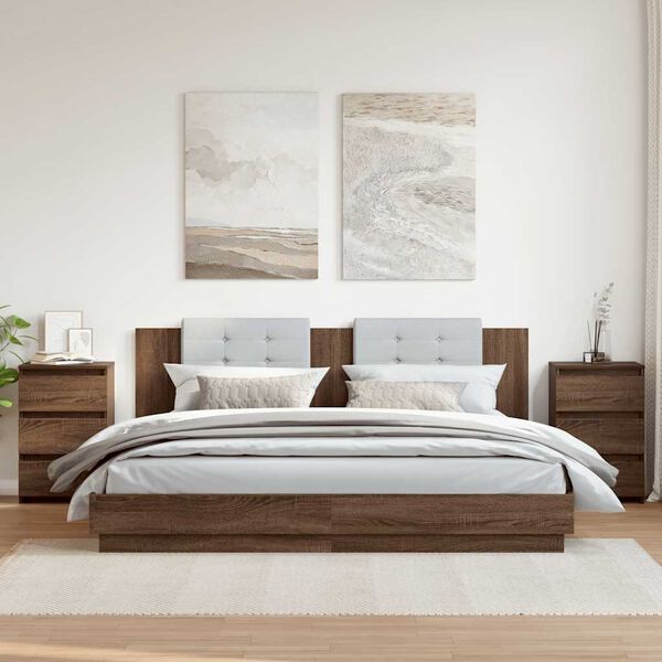 vidaXL Noćni ormarići 2 kom smeđi hrast 40x35x62,5cm konstruirano drvo