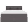 vidaXL Krevet s od storage s madracem Siva 140 x 190 cm Lažna koža