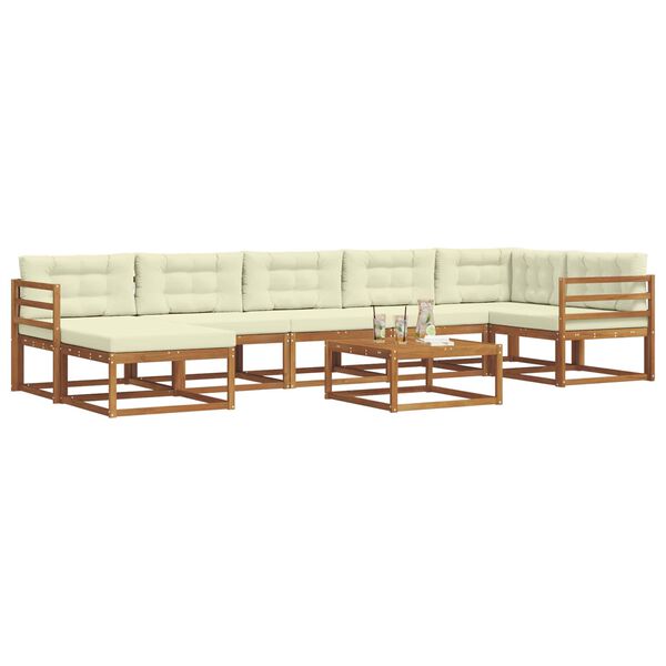 vidaXL Set vanjskih sofa s jastukom 8 pcs Prirodna i krem