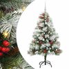 vidaXL Umjetno božićno drvce S LED lampica Zelena i bijela 150 cm
