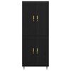 vidaXL Highboard Zidne Crni hrast 69,5 x 34 x 180 cm Konstruirano drvo