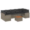 vidaXL 8-dijelni set vrtnih sofa od poliratana s jastucima sivi
